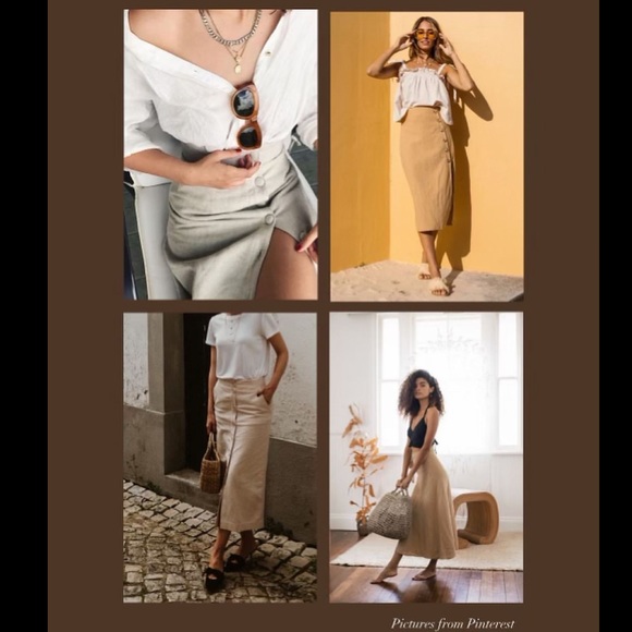 Vintage Linen Midi Skirt - Picture 10 of 10